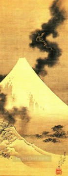  del pintura - el dragón de humo escapando del monte fuji katsushika hokusai ukiyoe